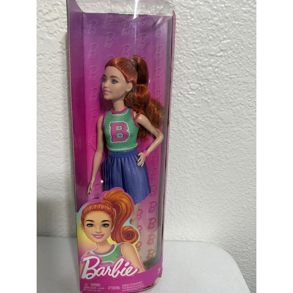 Barbie Fashionistas Doll 232 Red Hair Green B Crop Top Purple Skirt 2024 Mattel